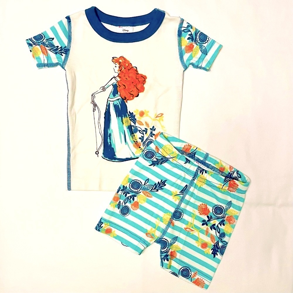 Hanna Andersson Pajamas Girls 18-24M 80 cm Brave Disney Princess Short Johns Set